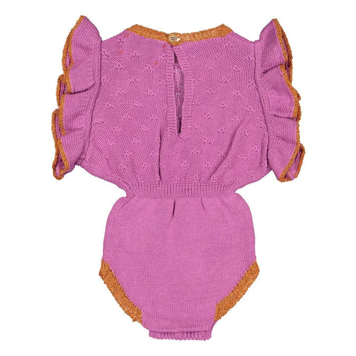 Organic Cotton Knitted Jumpsuit | Mauve- Product image n°1