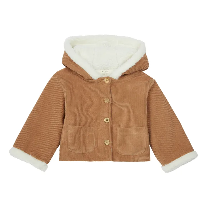Andrea Sherpa-Lined  Corduroy Coat | Dusty Pink- Product image n°0