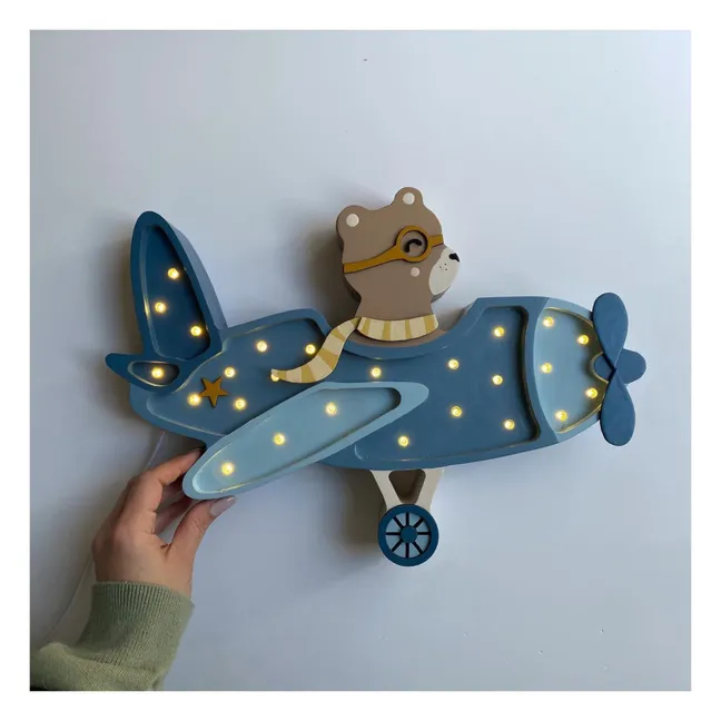 Teddy Bear Pilot Table Lamp | Denim