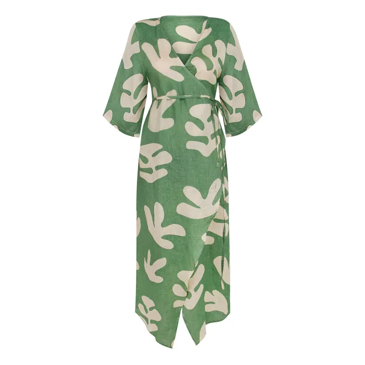 Flora Linen Dress | Green- Product image n°0
