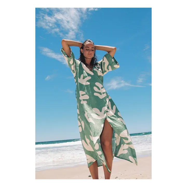 Flora Linen Dress | Green- Product image n°1