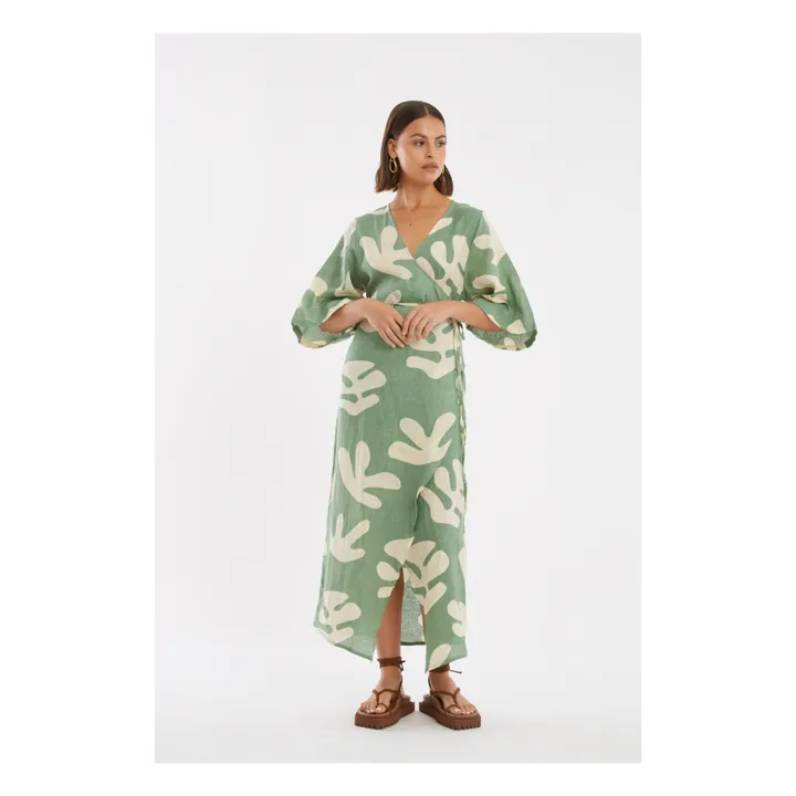 Flora Linen Dress | Green- Product image n°5