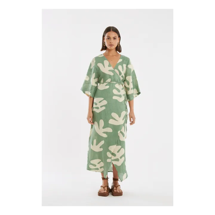 Flora Linen Dress | Green- Product image n°6
