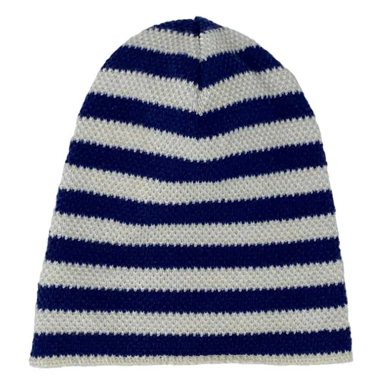 Striped Knit Beanie | Navy blue- Product image n°0