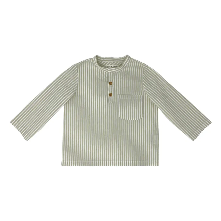 Striped Kurta Shirt | Green- Product image n°0