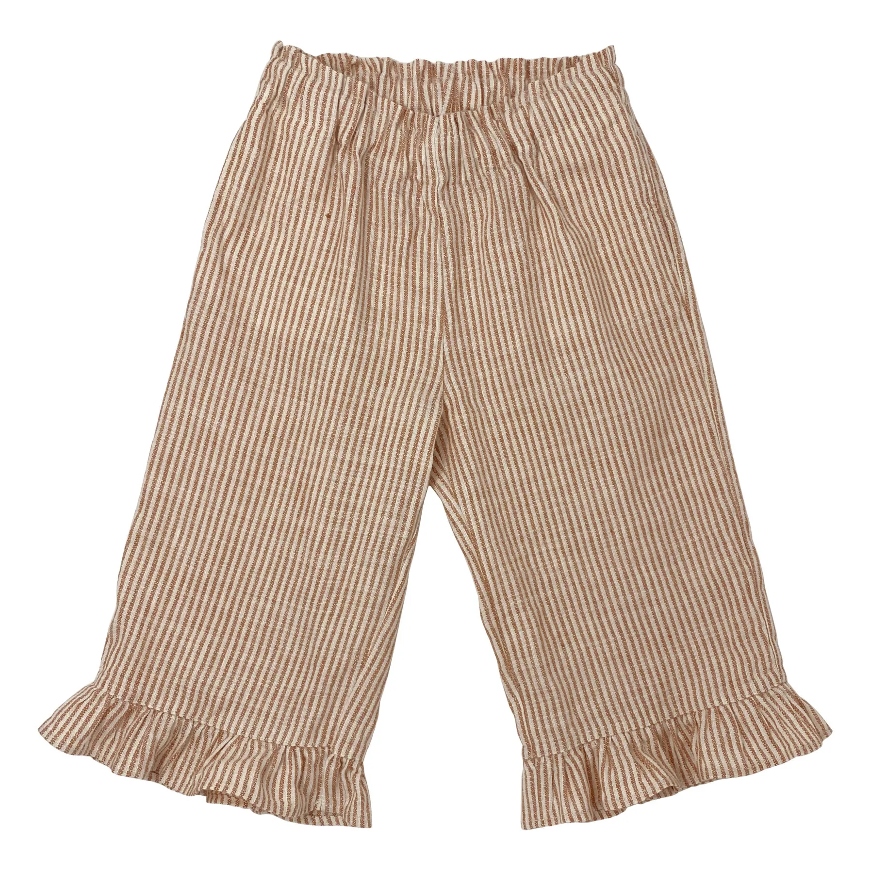 Striped Linen Trousers | Pink- Product image n°0