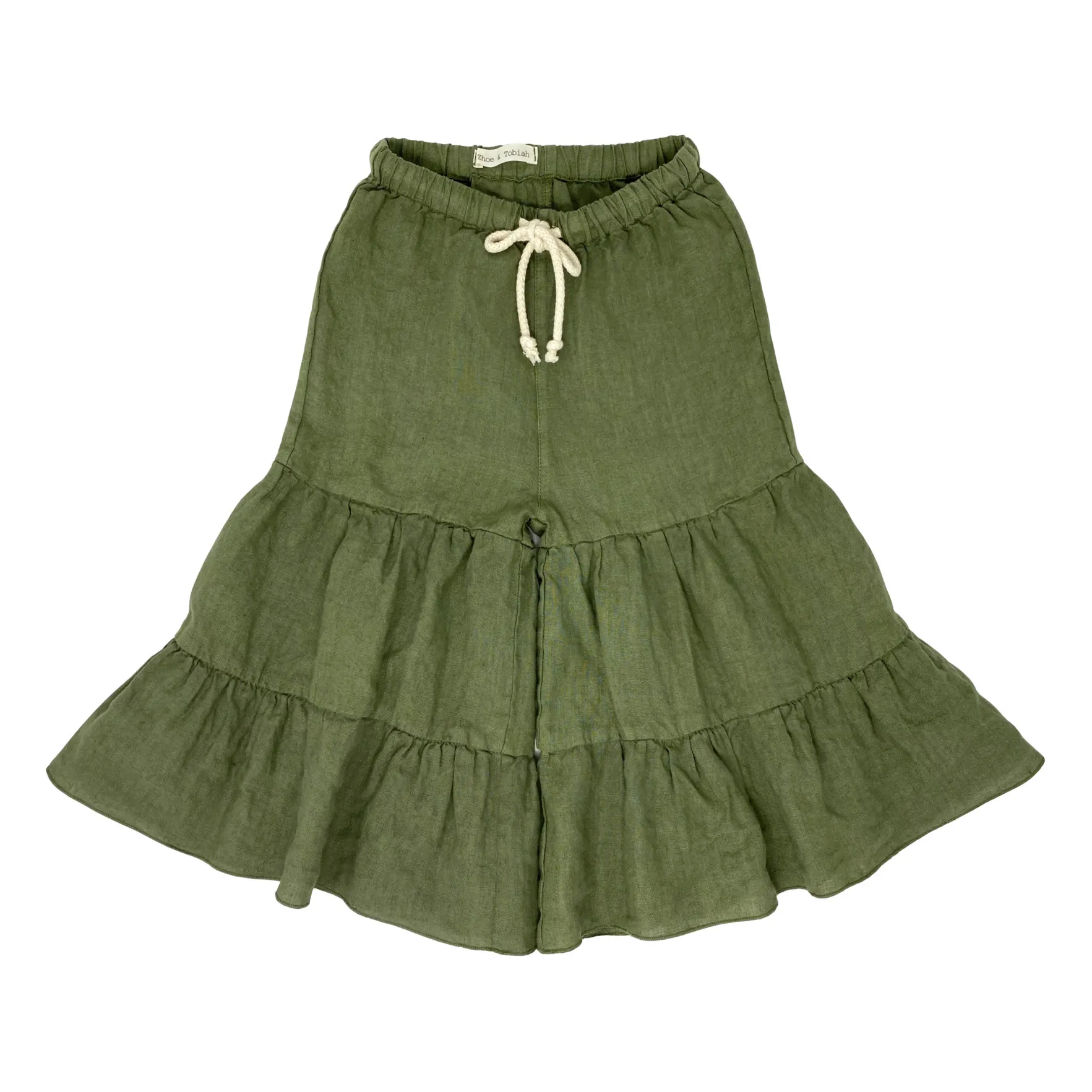 Linen Skort | Green- Product image n°0