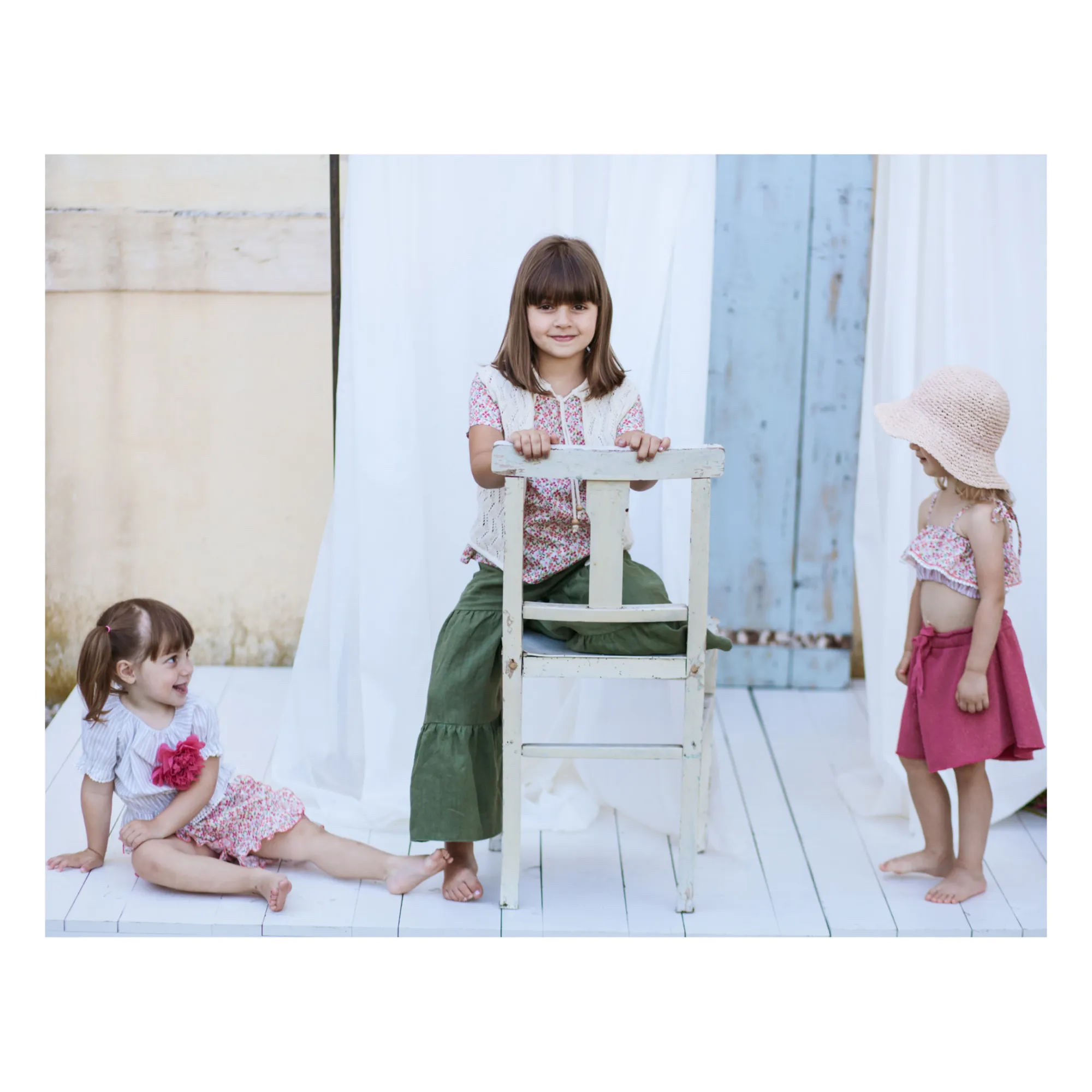 Linen Skort | Green- Product image n°1