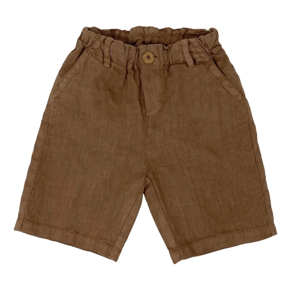 Linen Shorts | Chocolate- Product image n°0