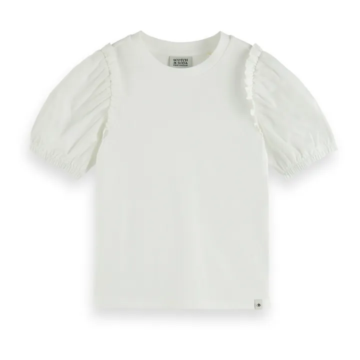 Camiseta de mangas de globo | Blanco- Imagen del producto n°0
