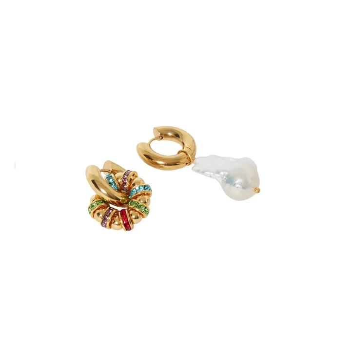 Mismatching Pearl and Sparkle Earrings | Multicoloured- Product image n°4