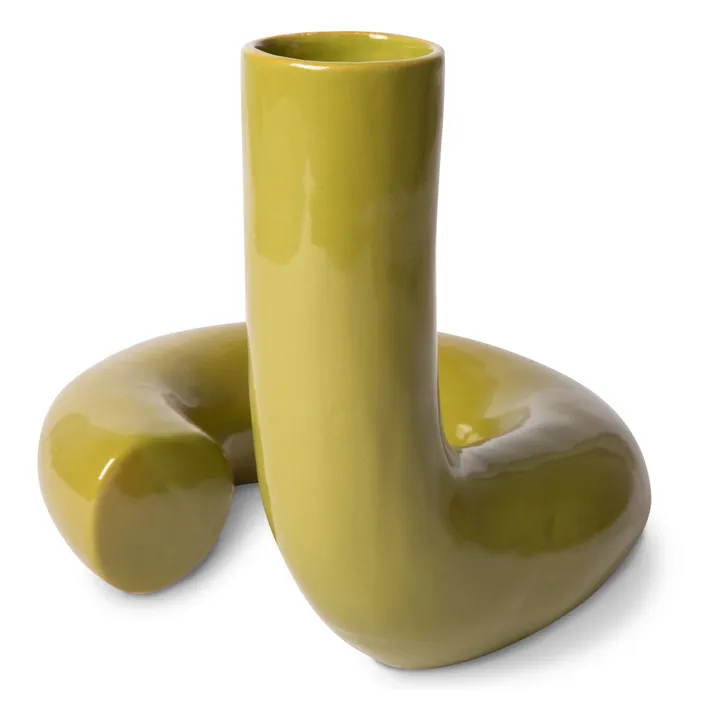 Vase Twisted en céramique | Vert olive- Image produit n°1