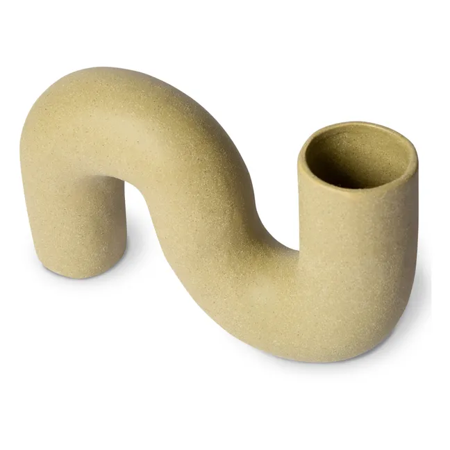 Twisted Ceramic Vase | Olive green