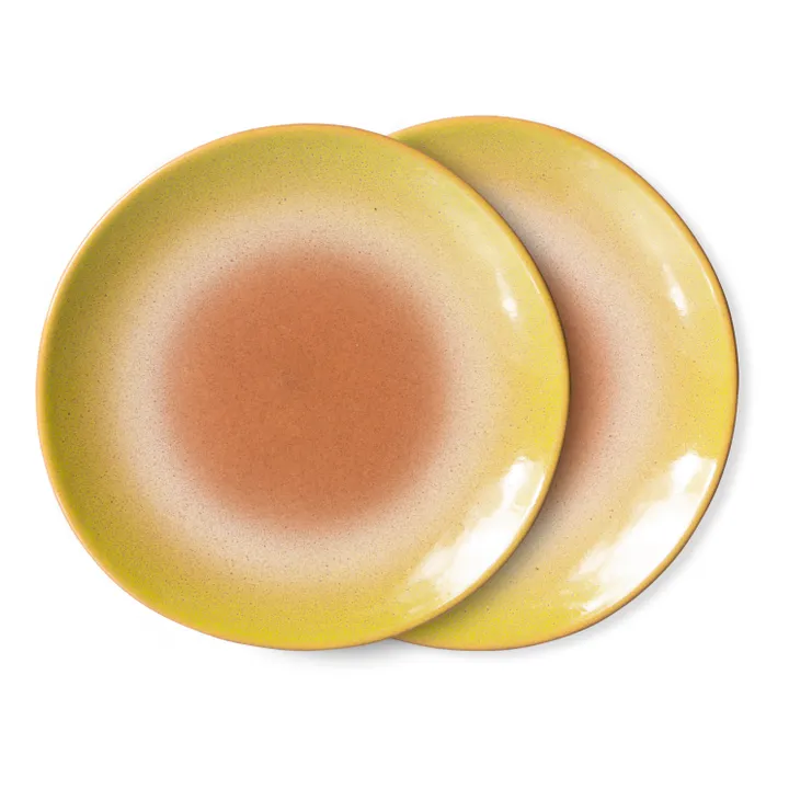 70s Eclipse Plates - Set of 2 | Apricot - Yellow- Product image n°0