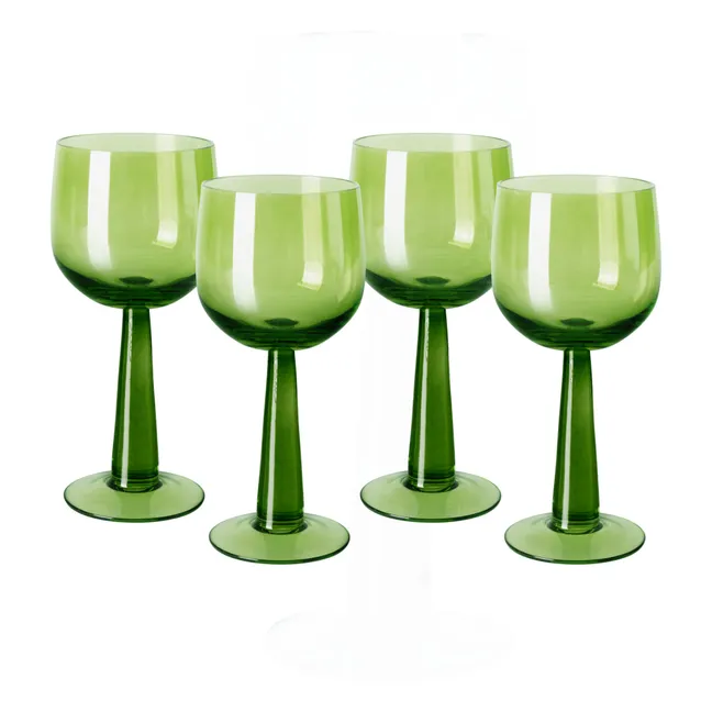 Verre à vin The emeralds - Set de 4 | Jaune vert