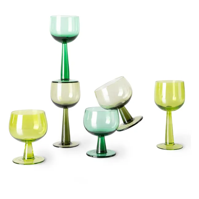 Bicchiere da vino The emeralds - Set di 4 | Verde oliva