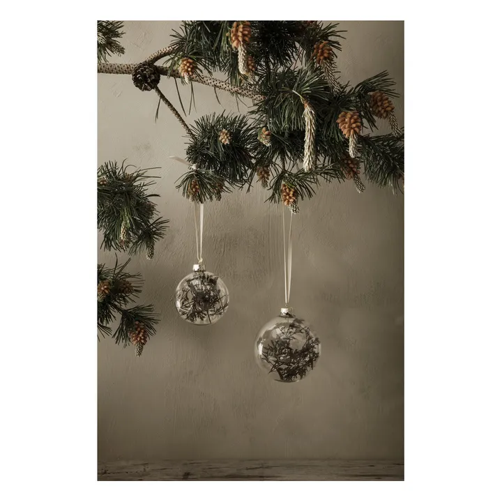 Bola de Navidad de vidrio Flora - Set de 4 | Ciruela- Imagen del producto n°1