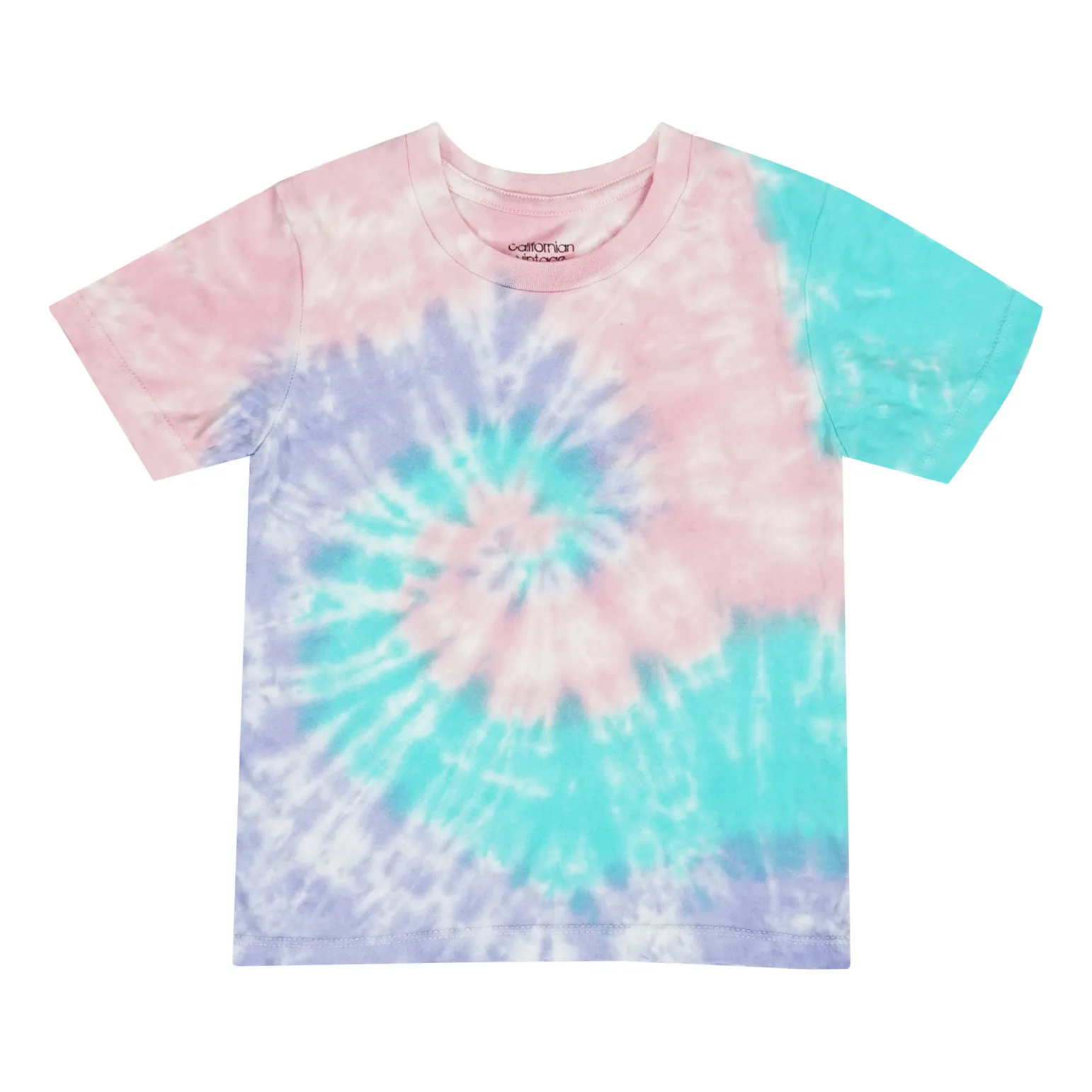 Polera Organica Polera Tie Dye Negra Californian Vintage Camiseta