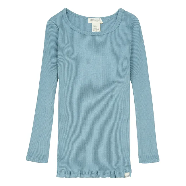 Camiseta Bergen seda y algodón | Azul Cielo