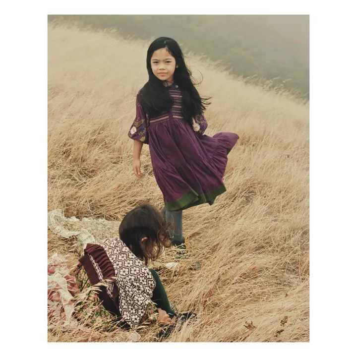 Robe Longue Folk | Violet- Image produit n°1