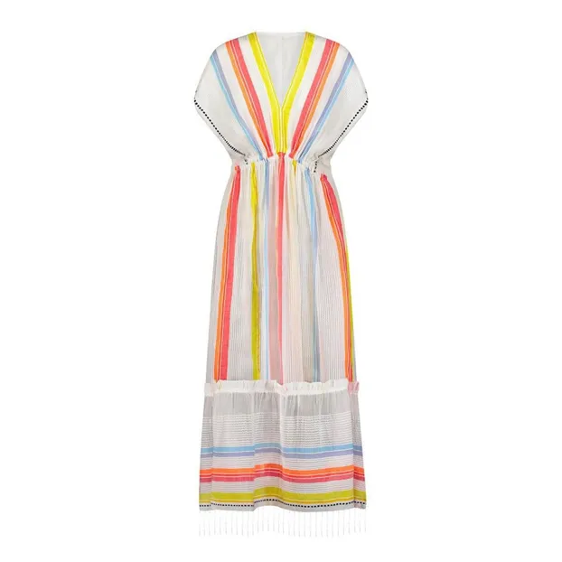 Lemlem - Mokati Plunge Neck Dress - White | Smallable