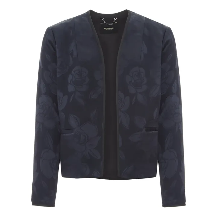Kitson Jacquard Flower Jacket | Navy blue- Product image n°0
