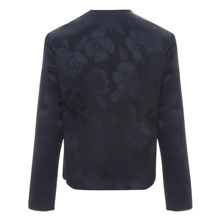Kitson Jacquard Flower Jacket | Navy blue- Product image n°4