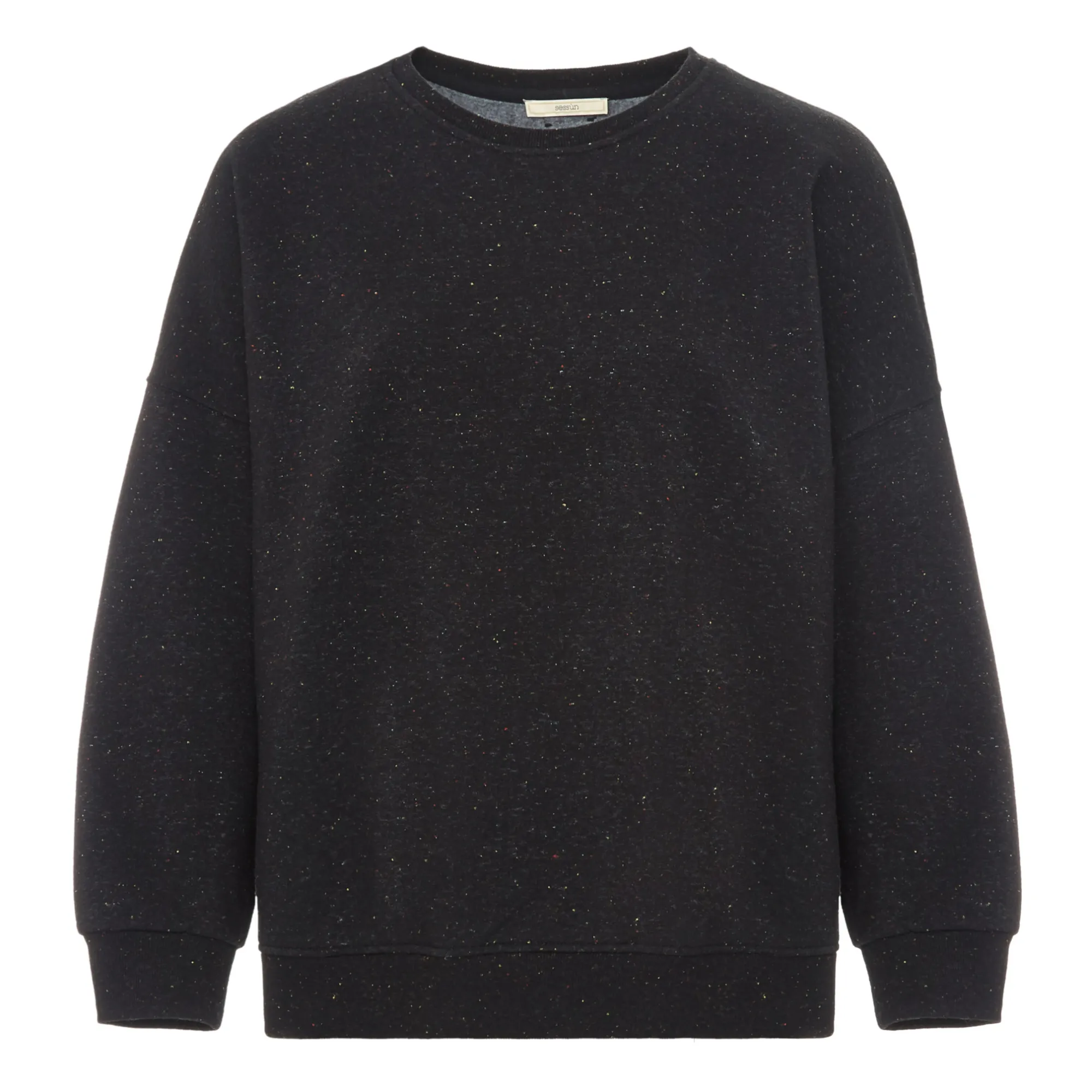 Sessùn Black Chebbi Flecked Cotton Sweatshirt