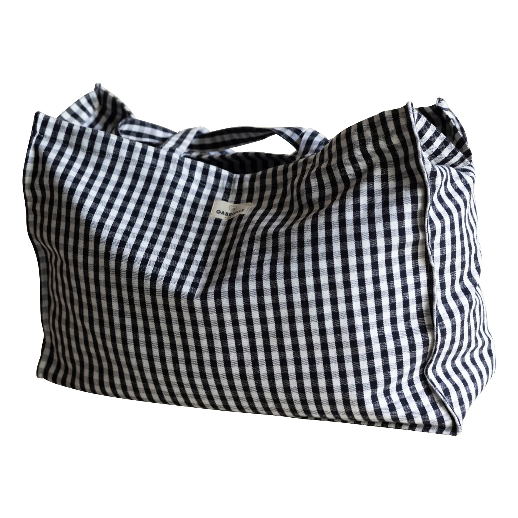 Gabrielle Paris Black Gingham Overnight Bag