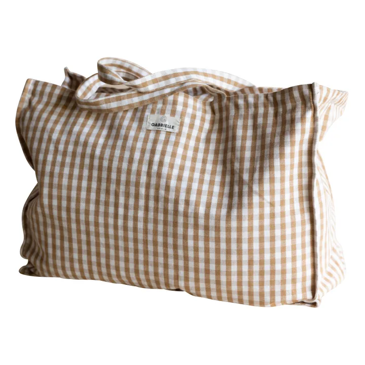 Bolso week-end Vichy | Camel- Imagen del producto n°0