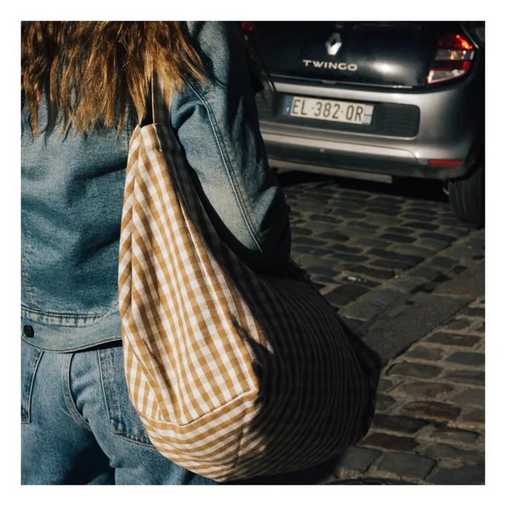Bolso week-end Vichy | Camel- Imagen del producto n°2