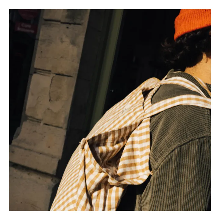 Bolso week-end Vichy | Camel- Imagen del producto n°3