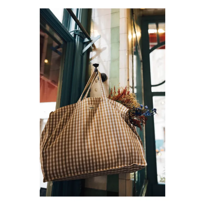 Bolso week-end Vichy | Camel- Imagen del producto n°4