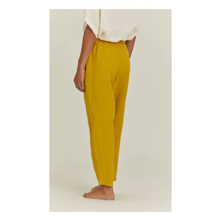 Carpenter Linen Trousers | Yellow- Product image n°3