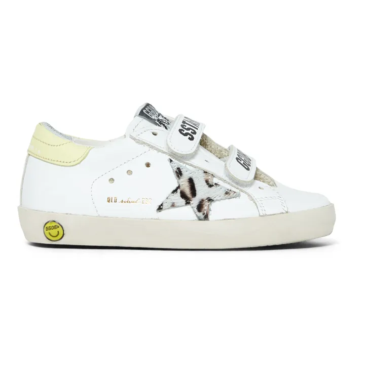 Old School Leopard-Print Velcro Sneakers | Yellow- Product image n°0