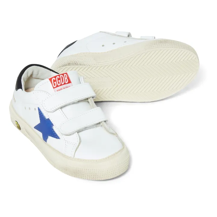 May School Leather Velcro Sneakers | Light blue- Product image n°2