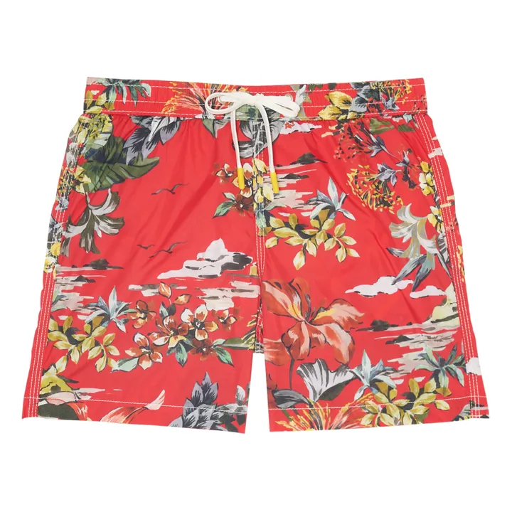 Achille Print Swim Trunks | Red- Product image n°0