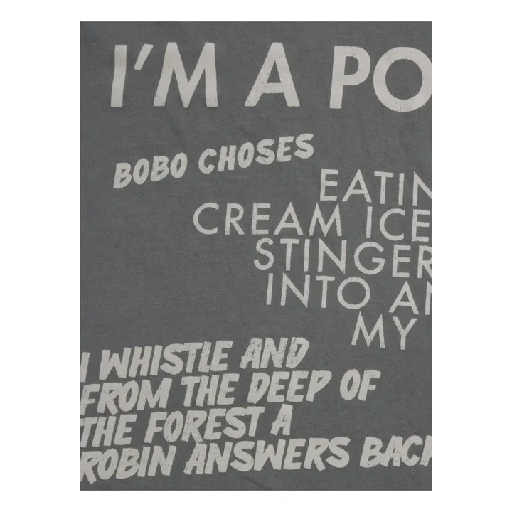 Camiseta oversize de algodón orgánico Nostalgia Poet - Colección Adulto  | Gris- Imagen del producto n°5