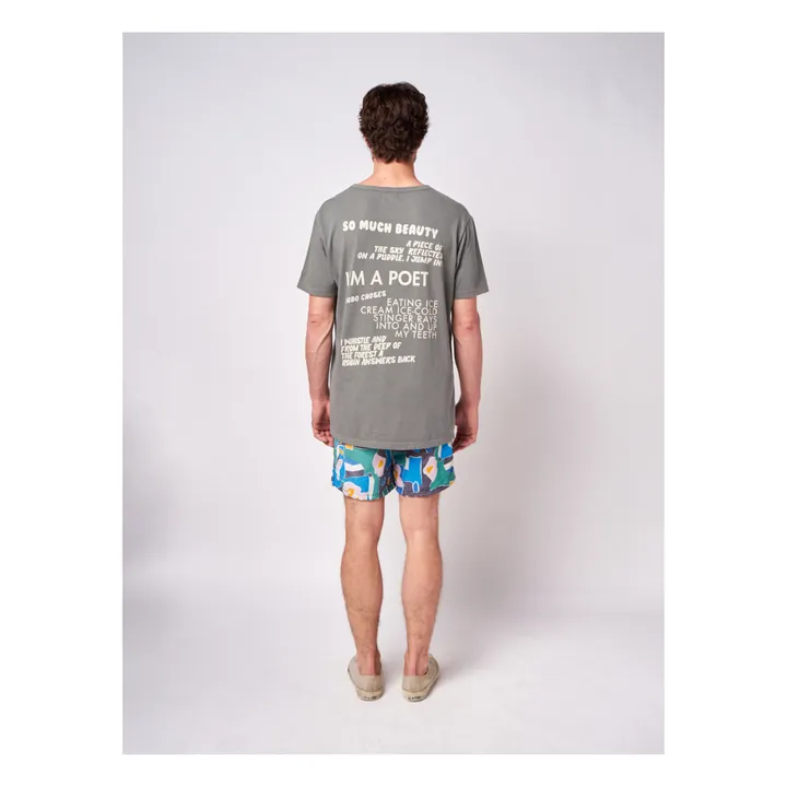 Camiseta oversize de algodón orgánico Nostalgia Poet - Colección Adulto  | Gris- Imagen del producto n°6