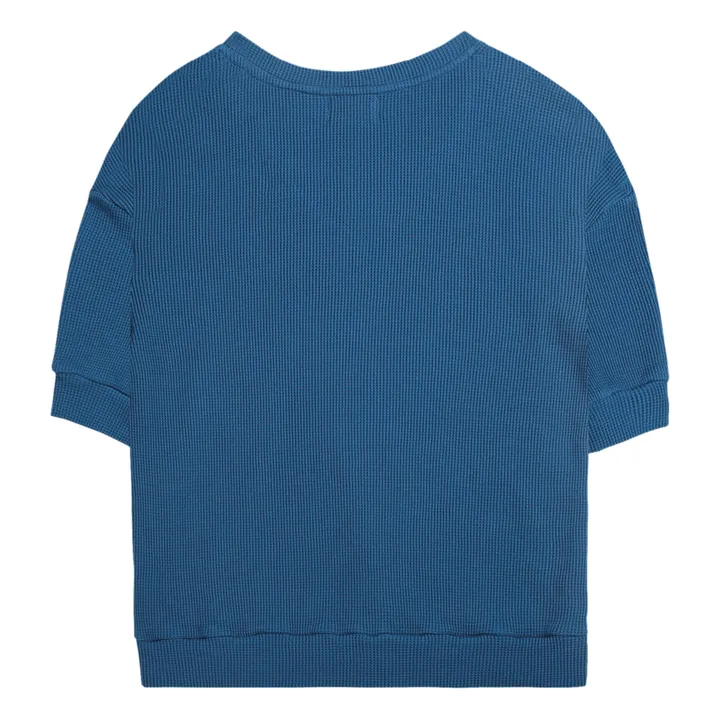 T-Shirt Nid d'Abeille Coton Bio  - Collection Femme  | Bleu- Image produit n°6