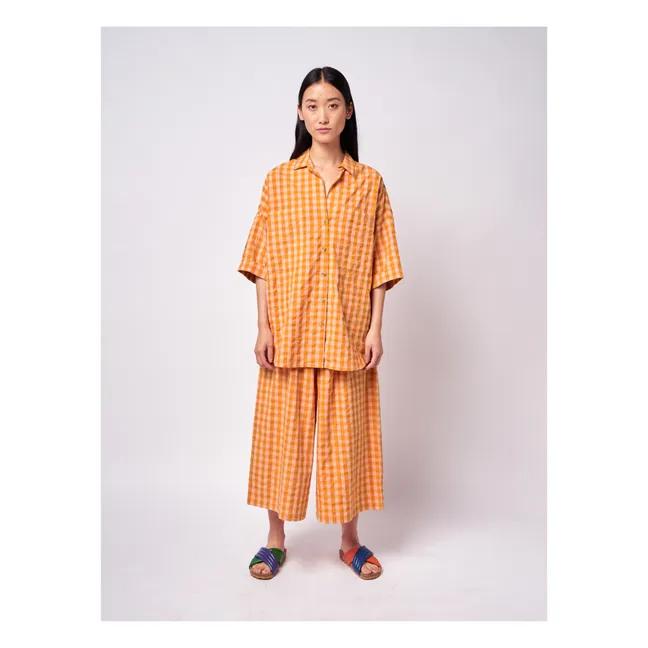 Organic Cotton Checked Shirt - Women’s Collection  | Orange