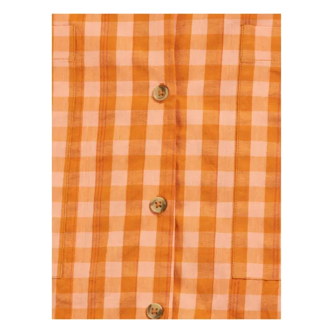 Organic Cotton Checked Shirt - Women’s Collection  | Orange
