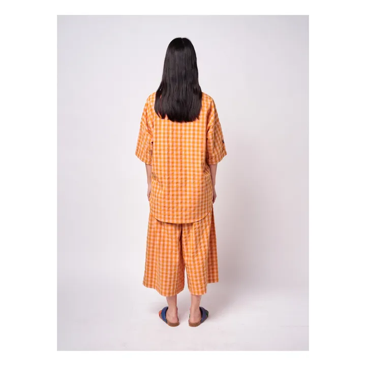 Jupe-Culotte Coton Bio Carreaux - Collection Femme  | Orange- Image produit n°6