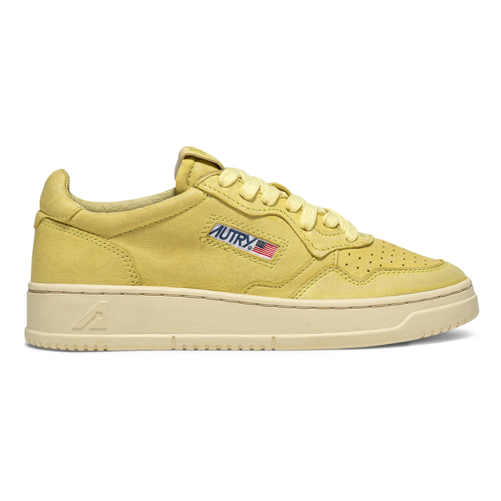 Autry - Medalist Low-Top Goat Leather Sneakers - Yellow