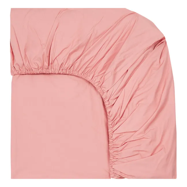 Drap-housse en percale organique | Rose poudré