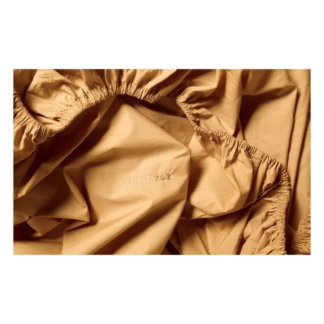 Organic Percale Fitted Sheet | Gold
