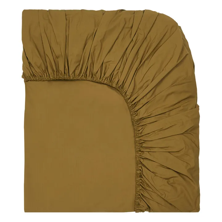 Organic Percale Fitted Sheet | Khaki- Product image n°0