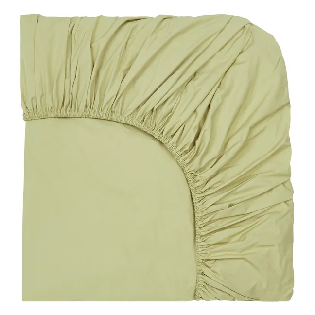 Drap-housse en percale organique | Vert pistache