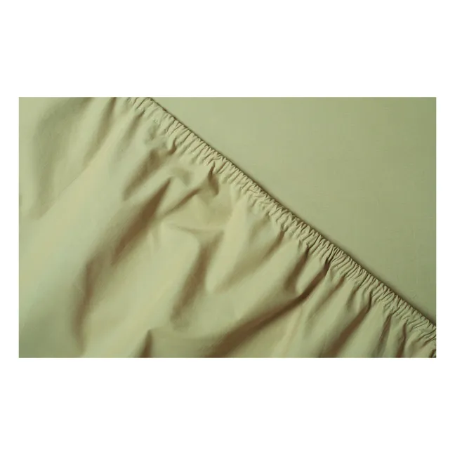 Drap-housse en percale organique | Vert pistache