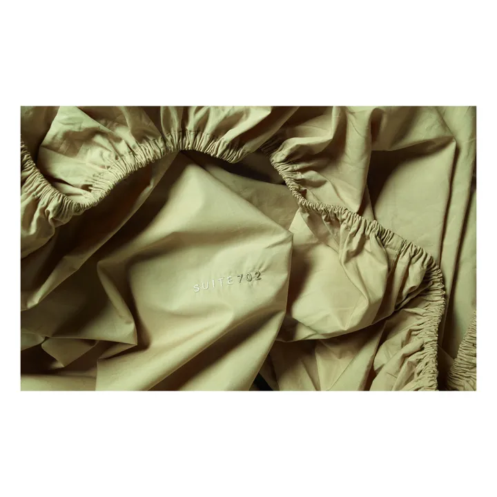 Organic Percale Fitted Sheet | Pistachio green- Product image n°2